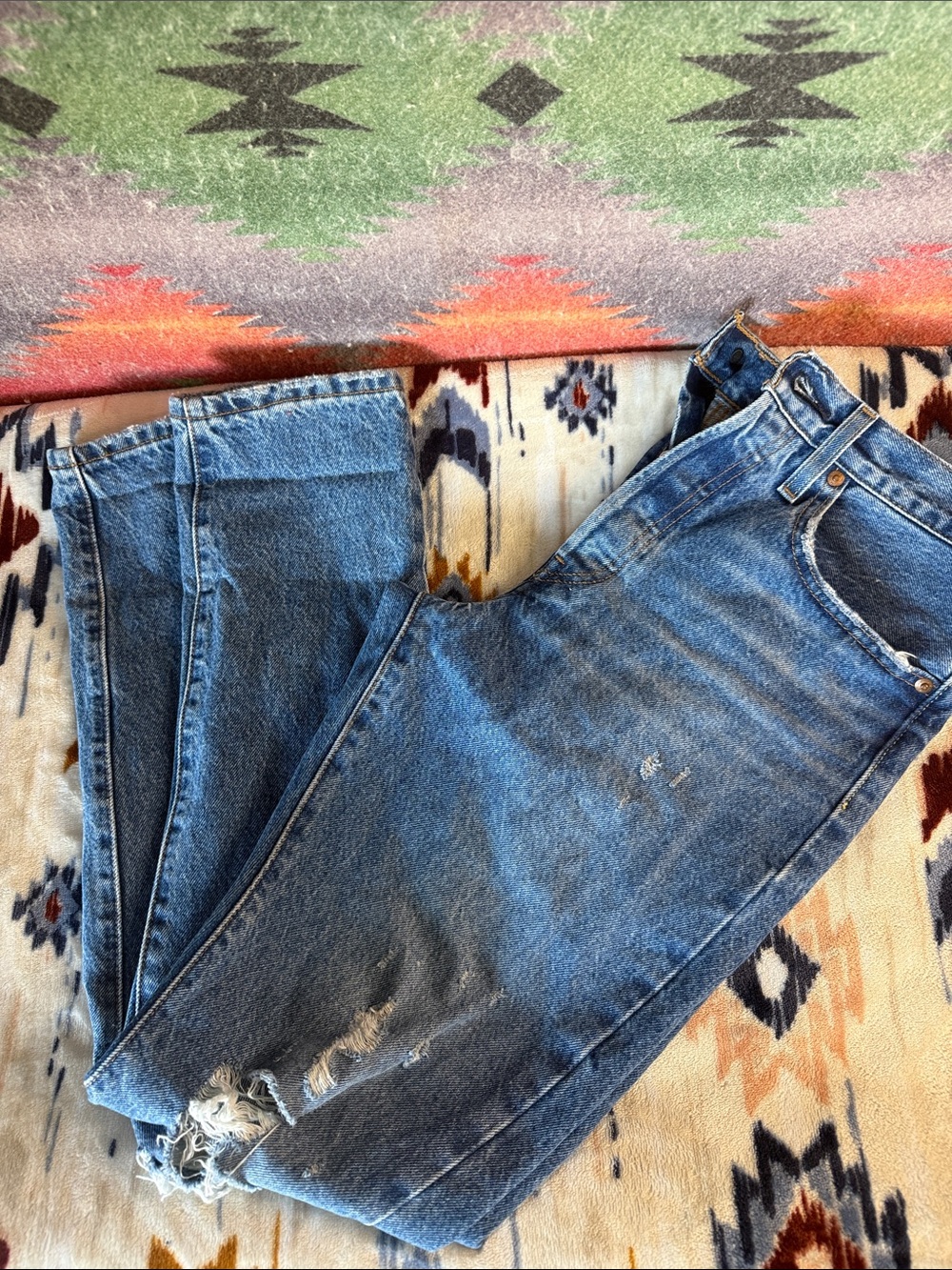 Classic Blue  Levi’s 501 Skinny Jeans - Distressed Women’s Denim